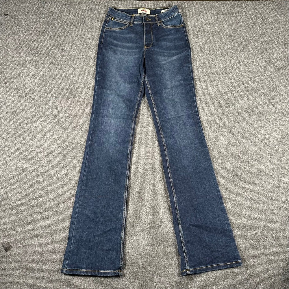 Wrangler Jeans Womens Size 0x34 Dark Wash High-Rise Bold Bootcut Denim Stretch